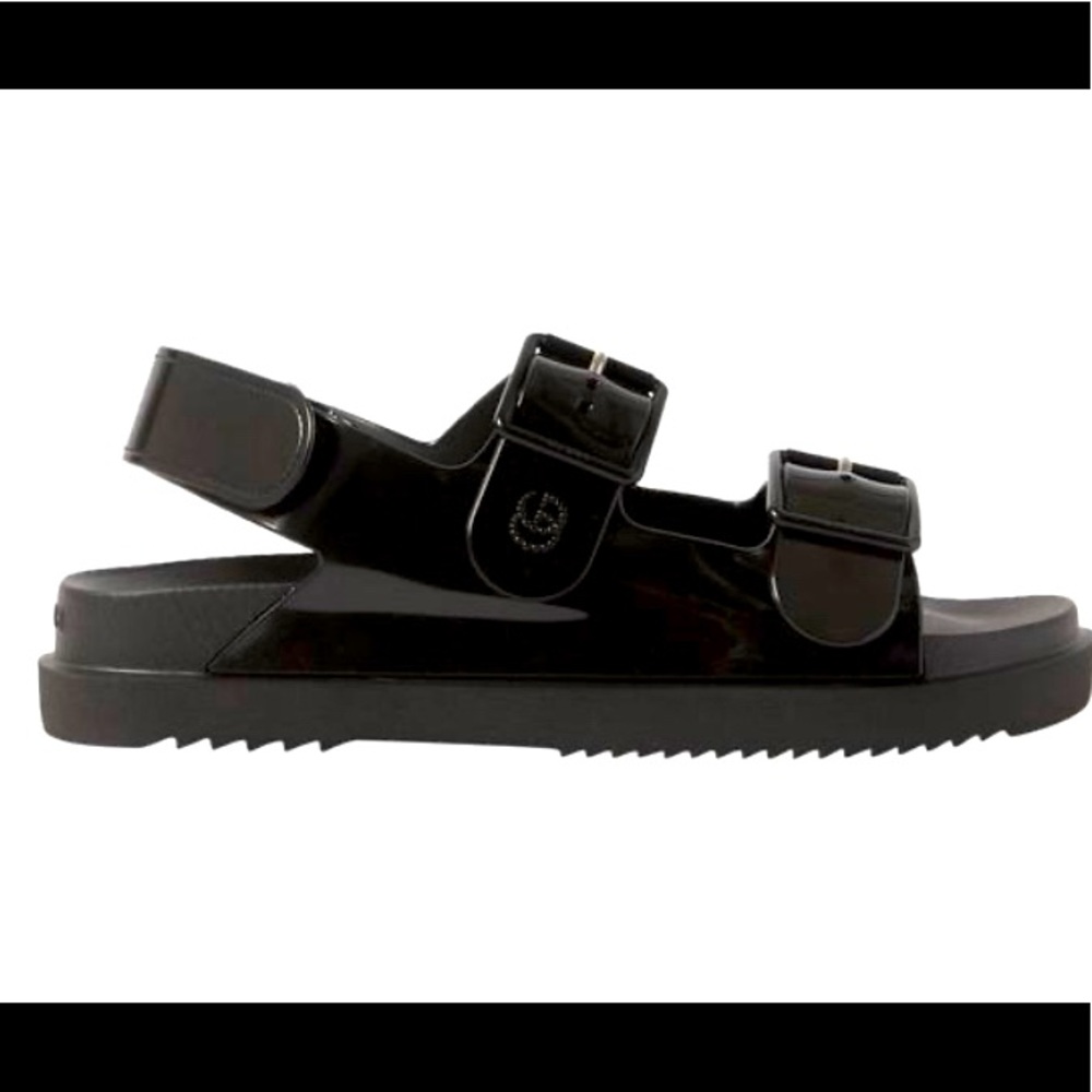 Gucci Black sandals with double G’s